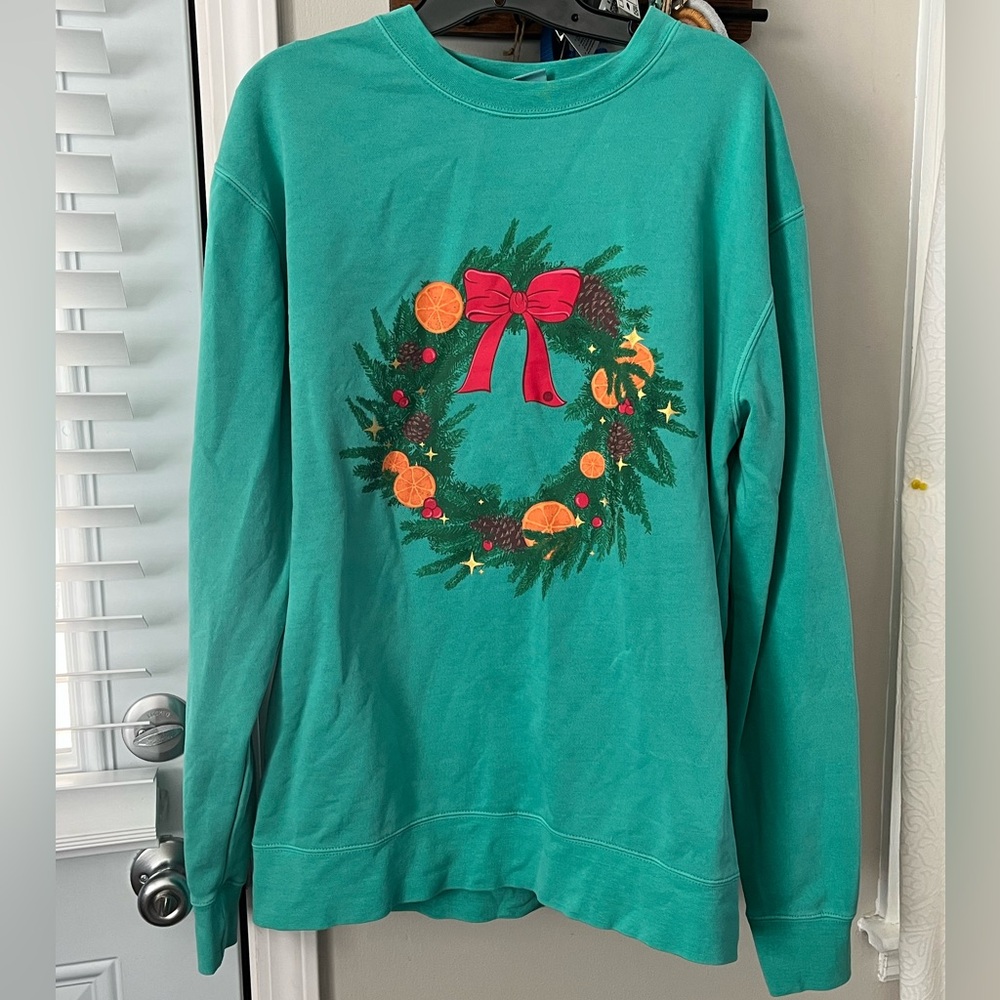 Living Fully Co. Holiday Wreath Crew Neck